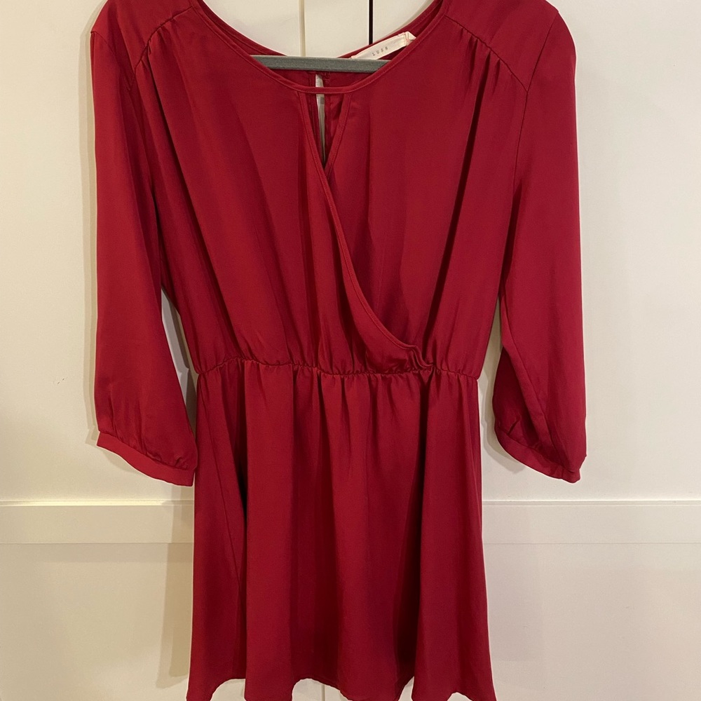 Dark Berry Chiffon Dress size L, barely worn
